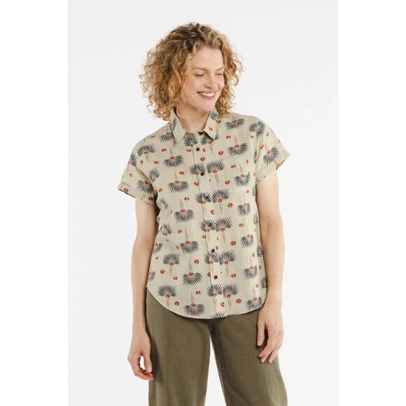 Bridge & Burn The bea Shirt Top Short Sleeve Buttondown Floral Printed M 283550 - Picture 3 of 13